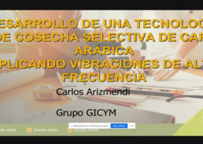 Carlos J. Arizmendi P.  Desarrollo de una tecnología de cosecha selectiva de café arábica aplicando vibraciones de alta frecuencia.