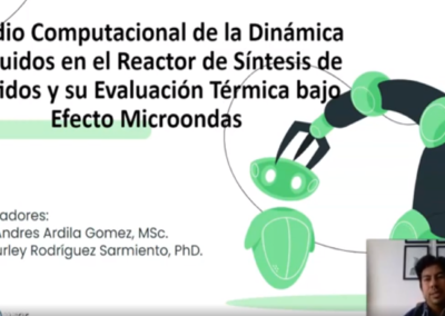Sergio A. Ardila G.  Estudio computacional de la dinámica de fluidos en el reactor de síntesis de péptidos y su evaluación térmica bajo efecto microondas.