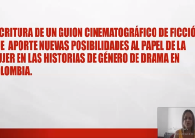 Yulenis E. Caballero M.  Escritura de un guion cinematográfico para largometraje de ficción que aporte nuevas posibilidades al papel de la mujer en las historias de género de drama en Colombia.