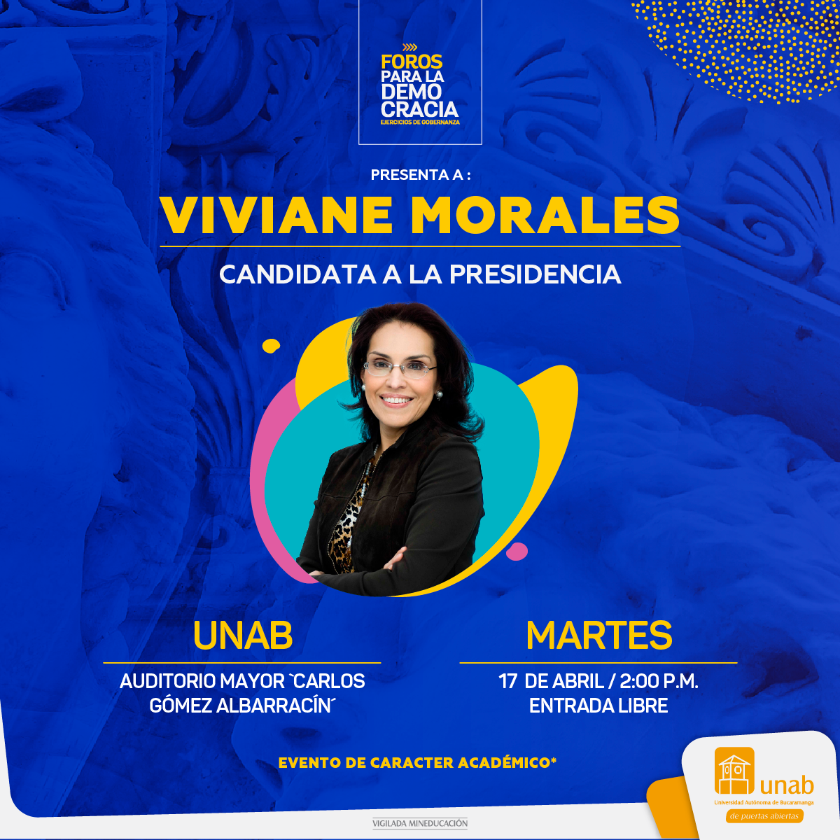 Foros para la democracia recibe a Viviane Morales