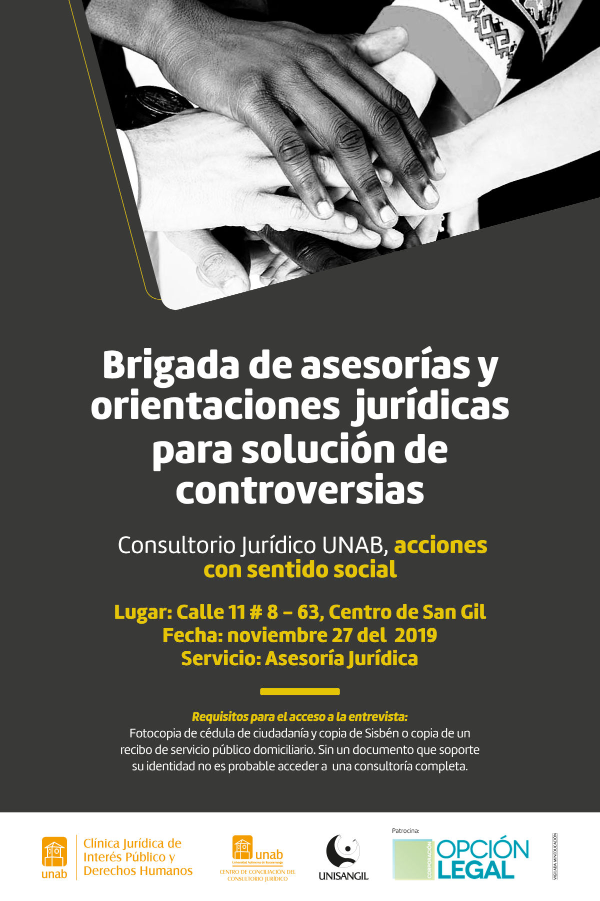 Consultorio Jurídico UNAB brindará asesoría jurídica en San Gil