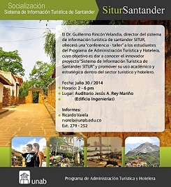 Socialización del proyecto Sistema de Información Turística de Santander SITUR