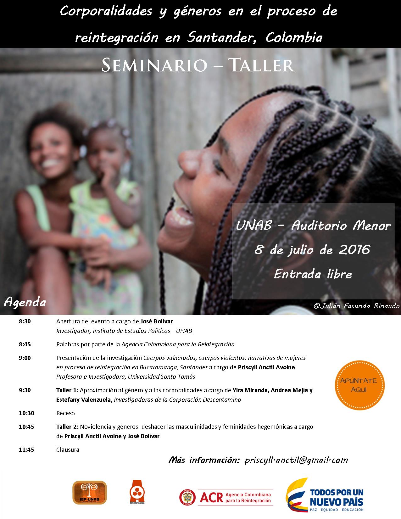 Seminario – Taller Corporalidades y géneros en el proceso de reintegración de Santander, Colombia