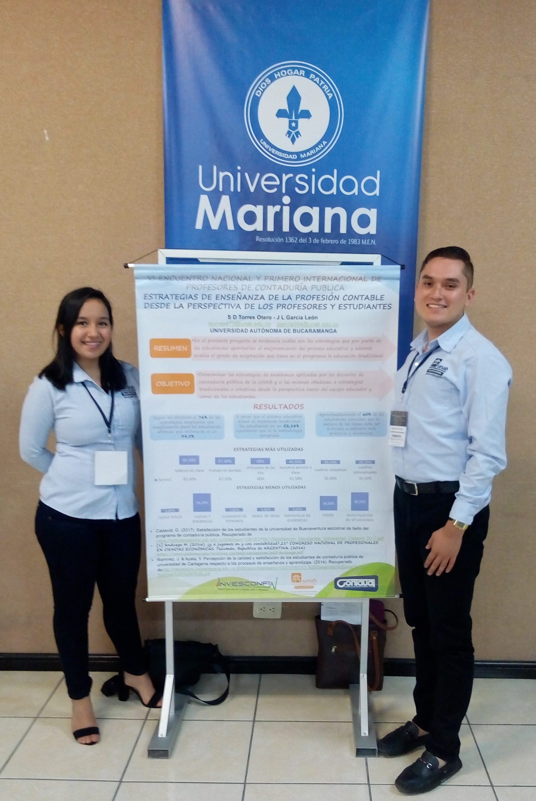 Estudiantes UNAB ganadores en VI Encuentro Nacional y Primero Internacional de profesores de Contaduría Pública