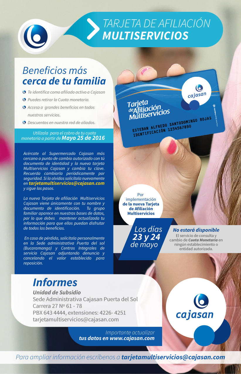 Tarjeta Multiservicios Cajasan