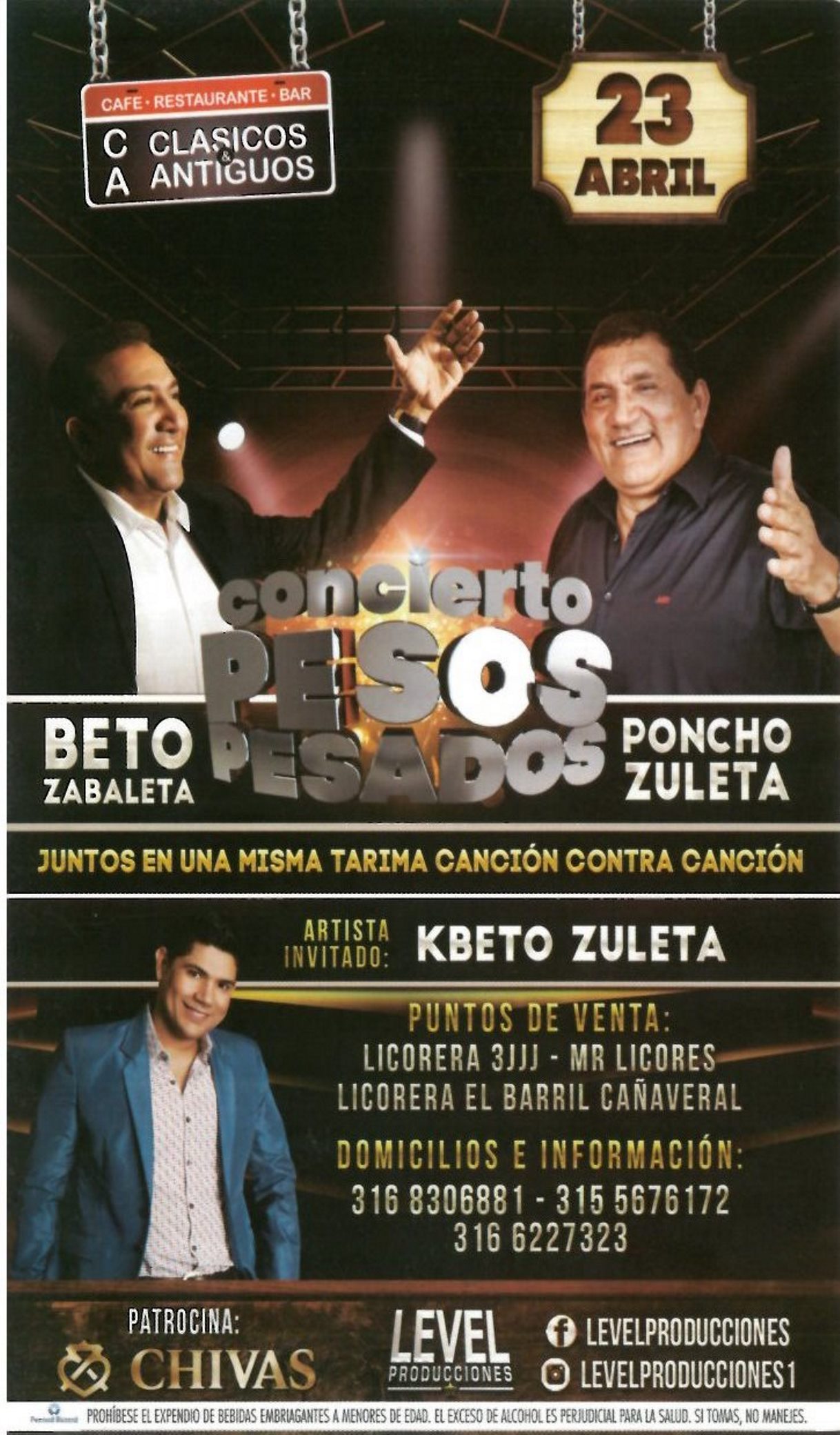 Cortesías: Concierto Beto Zabaleta vs Poncho Zuleta