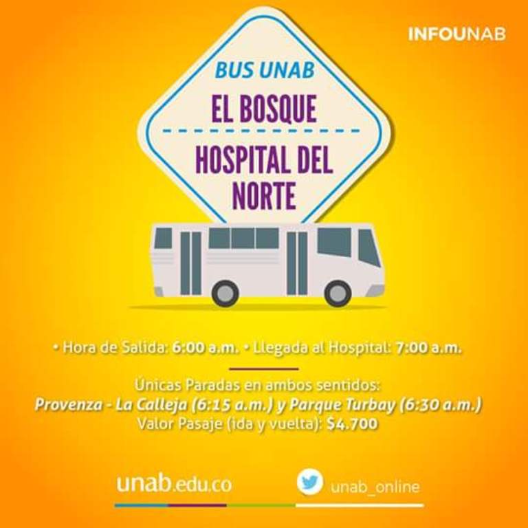 Nueva ruta UNAB El Bosque  Hospital Norte