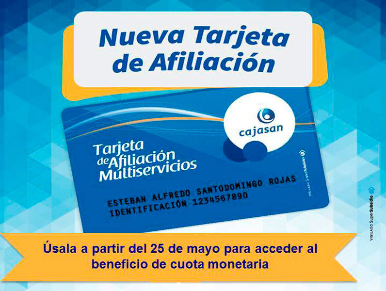 Reclame su Tarjeta Multiservicios Cajasan