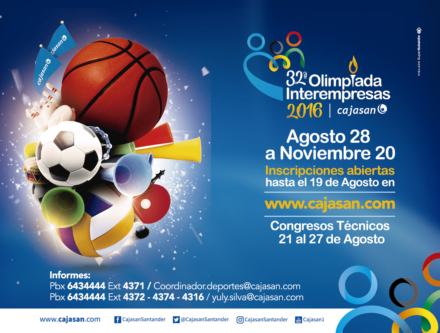 Olimpiadas Interempresas Cajasan 2016