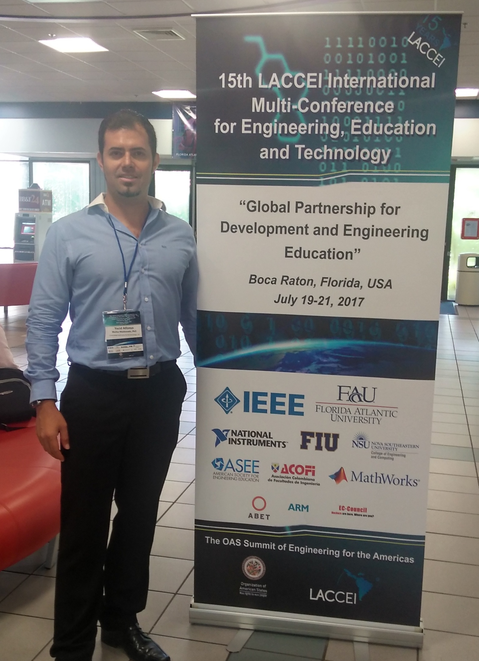 Docente representa a la UNAB en congreso internacional LACCEI en la Universidad de Florida-USA.