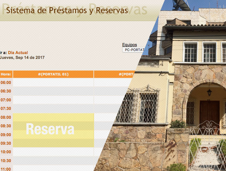 Servicio de reserva de equipos campus La Casona
