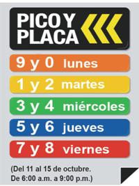 Cambio de pico y placa en Bucaramanga