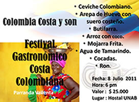 IV.  Festival Gastronómico ” Colombia ”  Hostal UNAB