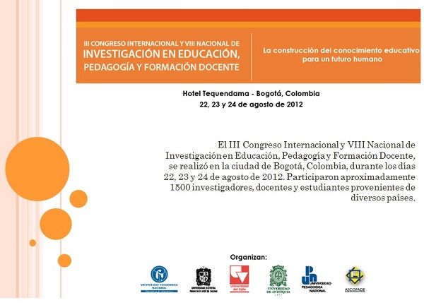 III Congreso Internacional y VIII Nacional de Investigación en Educación,  Pedag