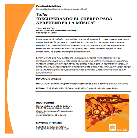 Recuperando el cuerpo para aprehender la música