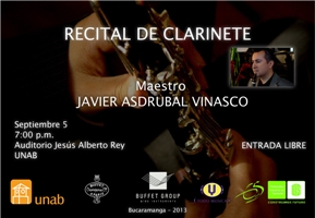 Javier Asdrúbal Vinasco, clarinetista internacional