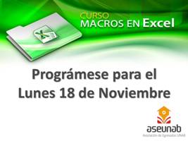 Macros en Excel, curso práctico en Aseunab
