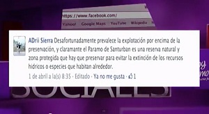 Redes sociales — páramo de Santurbán