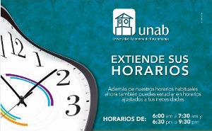 UNAB extenderá sus horarios de clase en seis programas académicos