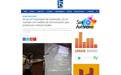 De los 87 municipios de Santander, 63 no cuentan con medios de comunicación que produzcan noticias locales