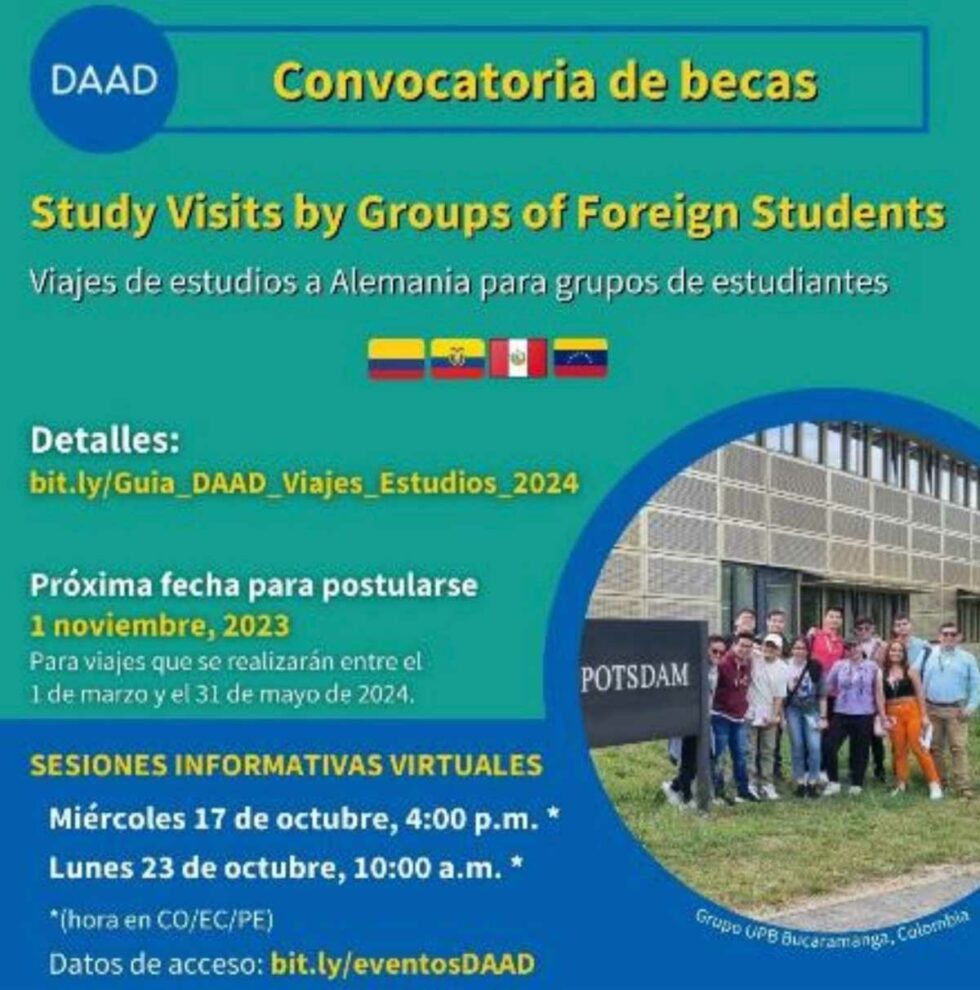 Convocatoria de becas DAAD: Viajes de estudios a Alemania (2024/2025 ...