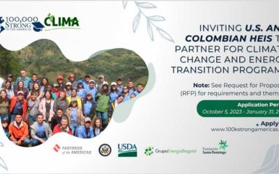 Abierto concurso de becas 100K CLIMA para alianzas e intercambios entre instituciones de educación superior entre Estados Unidos y Colombia